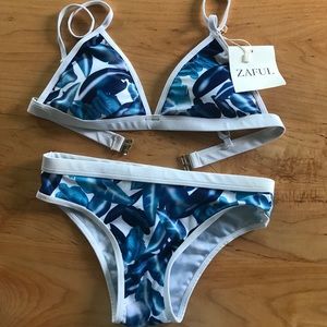 ZAFUL high cut leaf bikini set